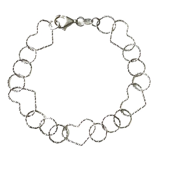 Jewelry - Sterling Silver Open Hearts Bracelet